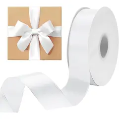 GENERICO - Cinta Satinada Satén De Doble Cara 4cm X 100 Metros - Blanco