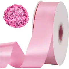 GENERICO - Cinta Satinada Satén De Doble Cara 4cm X 100 Metros - Rosa