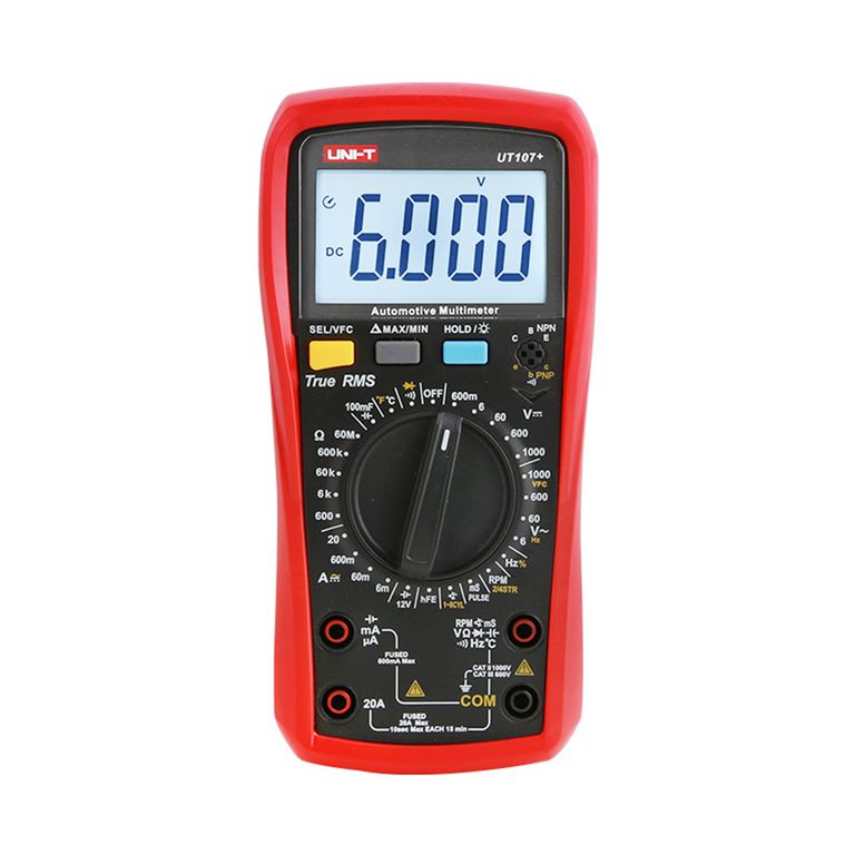 Multimetro Automotriz UT107+ Con RPM Dwell Frecuencia Temperatura Y Prueba De Diodos UNI-T