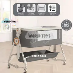 BABY - Cuna Colecho Mecedora Plegable 2 en 1 «LONE» de Lujo Gray