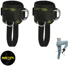 GENERICO - Correas camuflada para tobillo con soporte gym tobilleras polea