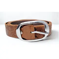 LEMANT'S - Correa - Cinturón de Cuero Tabú con Grabado Floral para Dama