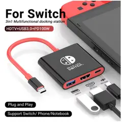 GENERICO - Adaptador Usb 3.1 Tipo C A Hdmi+ Usb 3.0 +Usb compatible Switch