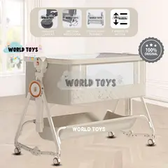 BABY - Cuna Colecho Mecedora Plegable 2 en 1 «LONE» de Lujo Beige