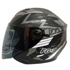 START FG - Casco de Moto Abierto Open Face Rea en Gris Talla L