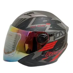 START FG - Casco de Moto Abierto Open Face Rea en Rojo Talla L