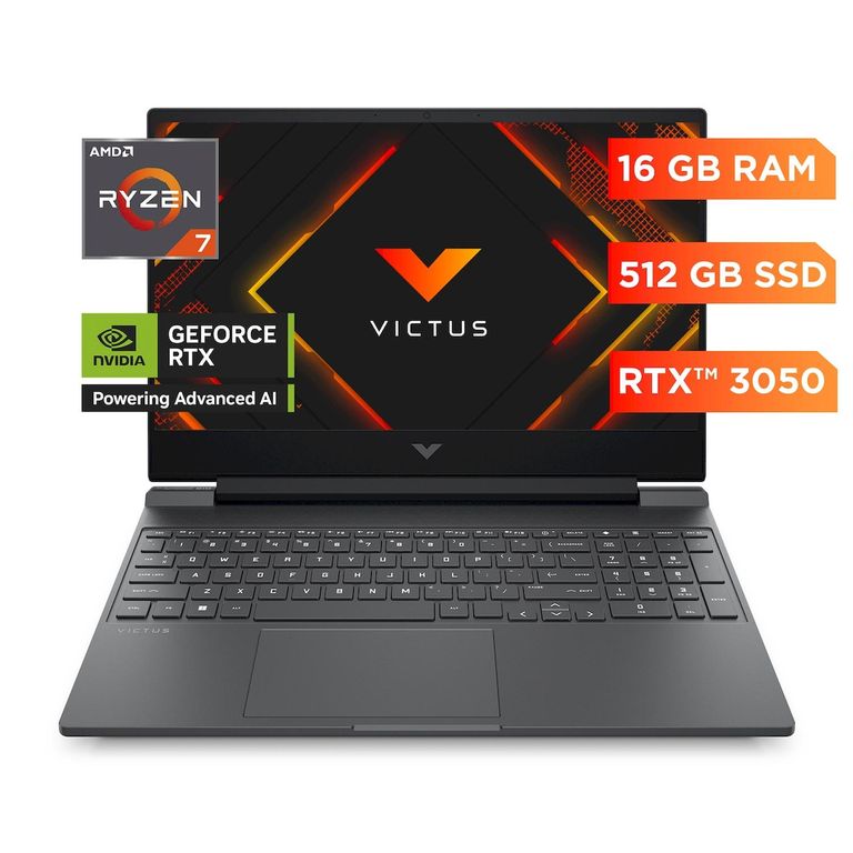 Laptop Victus 15-fb3020la AMD Ryzen 7 16GB 512GB RTX3050