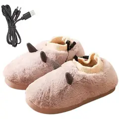 GENERICO - Pantuflas Lila con Calefacción Eléctrica carga USB Talla 38 39