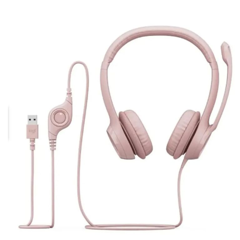 Audífonos USB Con Micrófono H390 rosa