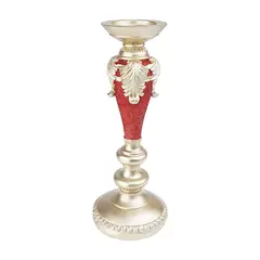 PANADECOR - Candelero Decorativo Dorado y Rojo 352CM Poliresina