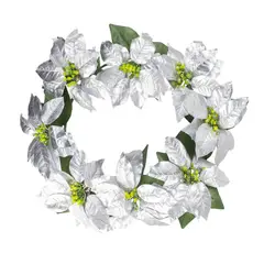 PANADECOR - Decoración Navideña Corona 40CM con 8 Poinsettias