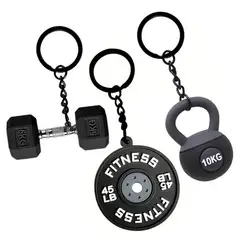 GENERICO - Llavero de Gimnasio Fitness 3D Mancuerna y Pesas