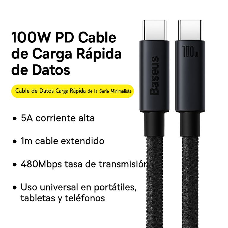 Cable de carga rápida 100W