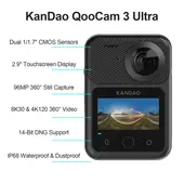 KANDAO - 8K Cámara de acción QooCam 3 Ultra