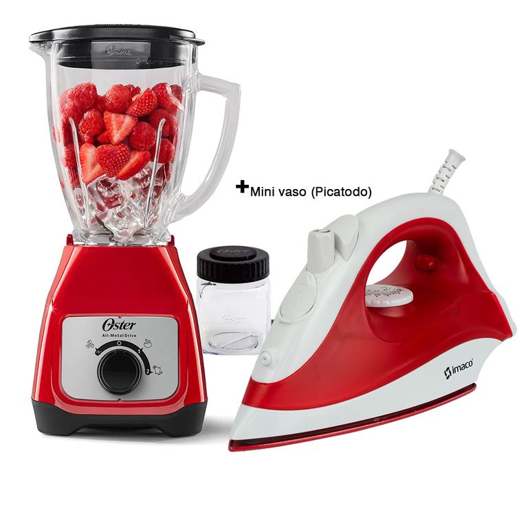 Licuadora con Vaso de Vidrio BLSTKAGRRD + Plancha Imaco