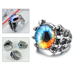 GENERICO - Anillo ojo de dragon, aguila, gato gótico hombre y mujer A1