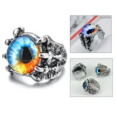 GENERICO - Anillo ojo de dragon, aguila, gato gótico unisex A1