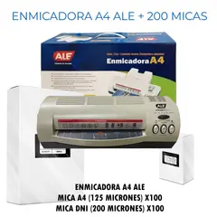 AL - Enmicadora Laminadora A4 ALE + 100 Micas A4 + 100 Micas DNI