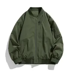 TIOZONEY - Chaqueta bomber para hombre-Verde