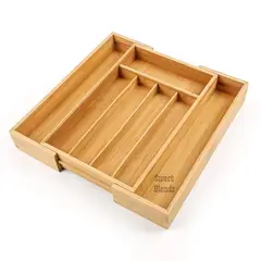 PENTHA - Organizador de Cubiertos Expandible Bambú Súper Práctico