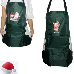 GENERICO - Mandil delantal de cocina navideño verde