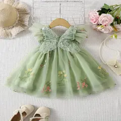 GENERICO - VESTIDO PARA BEBE DISEÑO MARIPOSAS VERDE