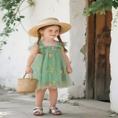 GENERICO - VESTIDO PARA BEBE DISEÑO MARIPOSAS VERDE