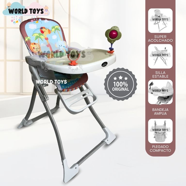 Silla De Comer Didáctica «JUNGLE» Plegable Brown