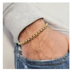 OEM - Cadena Hombre + Pulsera Eslabon Circular Acero Inoxidable 316L