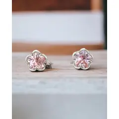 GENERICO - ARETE TREBOL ROSA EN PLATA