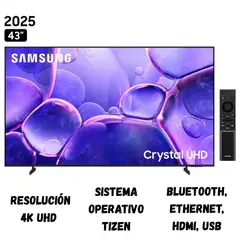SAMSUNG - Televisor UN43U8000FGXPE Smart TV 43" Crystal UHD 4K 2025