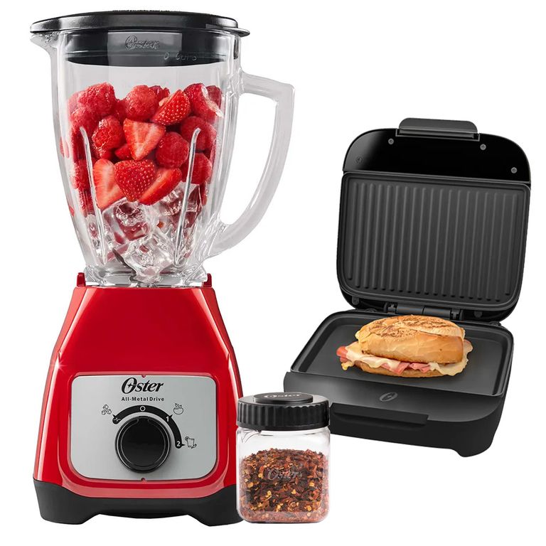 Licuadora con Vaso de Vidrio BLSTKAG-RRD + Sanguchera