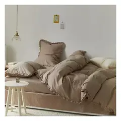 GENERICO - Funda plumón booms 100 % algodón bramante avellana 200 hilos