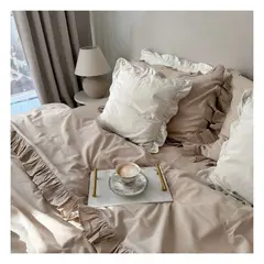 GENERICO - Funda plumón booms 100 % algodón bramante beige 200 hilos