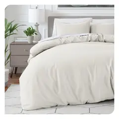 GENERICO - Funda plumón 100 % algodón bramante perla 200 hilos