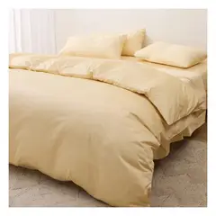 GENERICO - Funda plumón 100 % algodón bramante beige 200 hilos