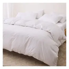 GENERICO - Funda plumón 100 % algodón bramante blanco 200 hilos