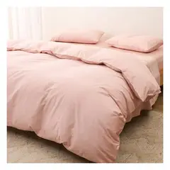 GENERICO - Funda plumón 100 % algodón bramante rosado 200 hilos