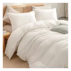 GENERICO - Funda plumón 100 % algodón pima blanco 300 hilos