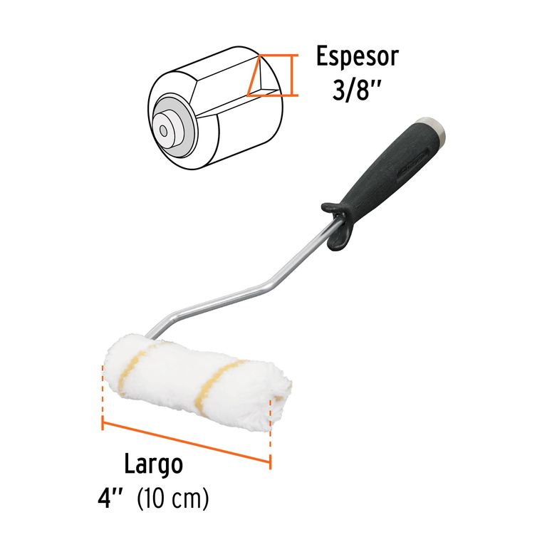 Mini Rodillo Para Pintar 4" x 3/8" De Poliéster 13905