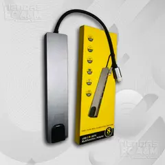 GENERICO - ADAPTADOR HUB 8 EN 1 TIPO C HDMI /RJ45 /USB 3.0 /TARJETA SD -TF