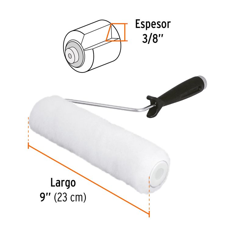 Rodillo Para Pintar 9" X 3/8" Superficies Lisas C/Blanco 13875