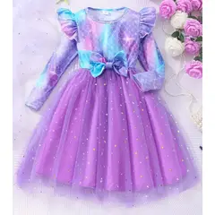 GENERICO - Vestido Niña Sirena Manga Larga Talla 10