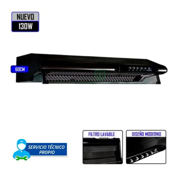 CAMPANA EXTRACTORA - CEI-602NE 3 VELOCIDADES 60CM NEGRO
