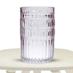 ICHIMATSU - Set de vasos labrados Griego Rosado 390 ml x6 piezas.