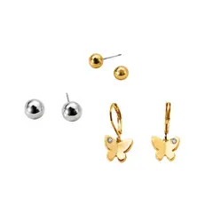 ESIKA - SET ARETES X3 BUTTERFLY FLY FINART