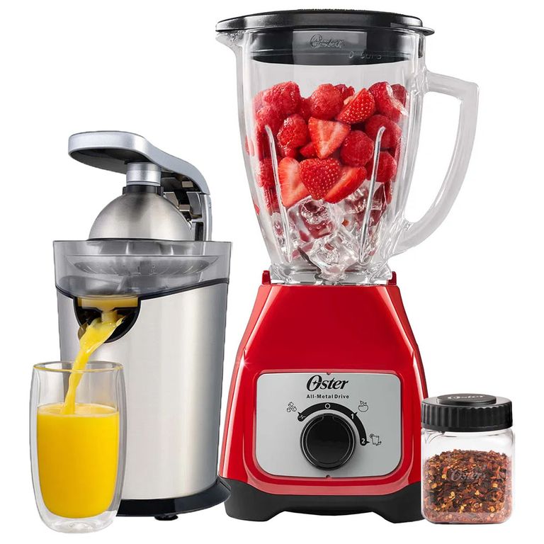 Licuadora con Vaso de Vidrio BLSTKAGRRD + Exprimidor