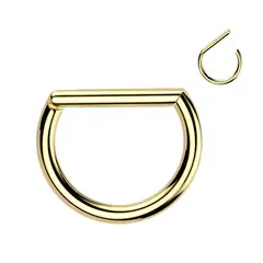 ADR JOYERIA CORPORAL - Piercing Argolla forma en D Septum Daith Titanio ADR Joyería Corporal