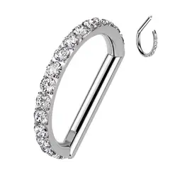 ADR JOYERIA CORPORAL - Piercing Argolla Zircones D Orej Titanio ADR Joyería Corporal