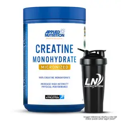 APPLIED NUTRITION - Creatina 1 KG - Creatina Monohidratada y Micronizada 200 Servicios + Shaker